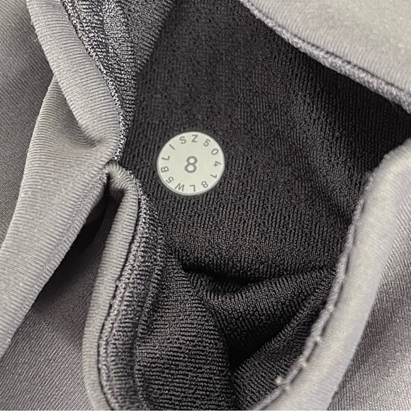 Lululemon Leggings 8 Power Lines Pant 28" Titanium Dark Chrome Gray Mesh Detail - Picture 11 of 11